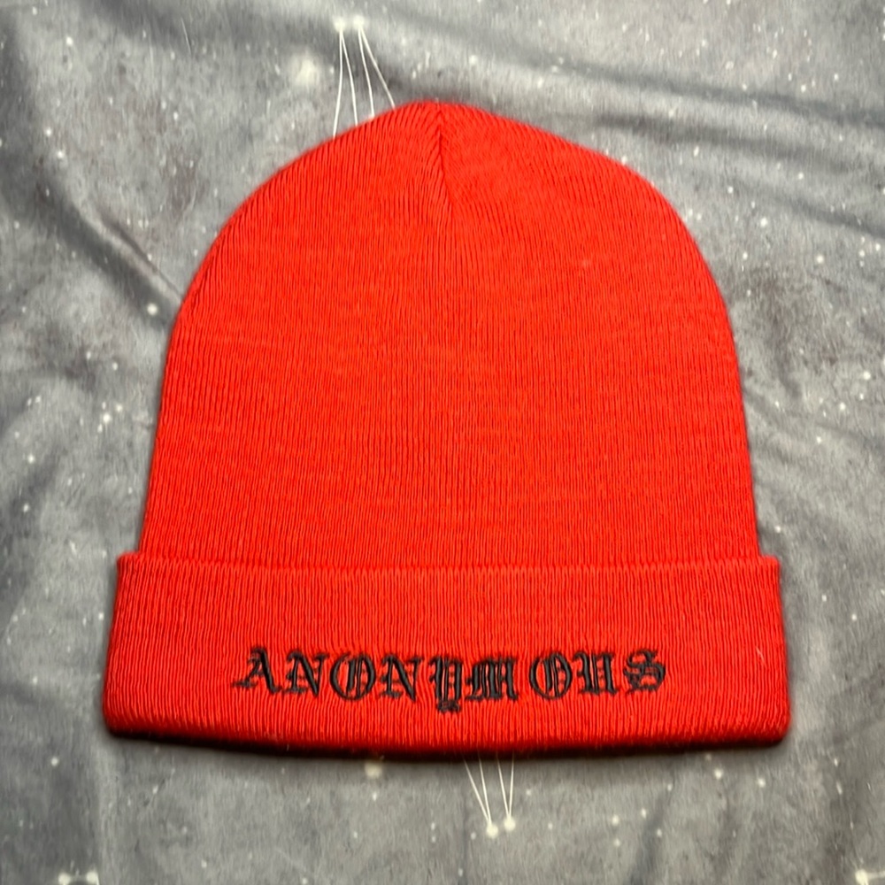 Anonymous red beanie